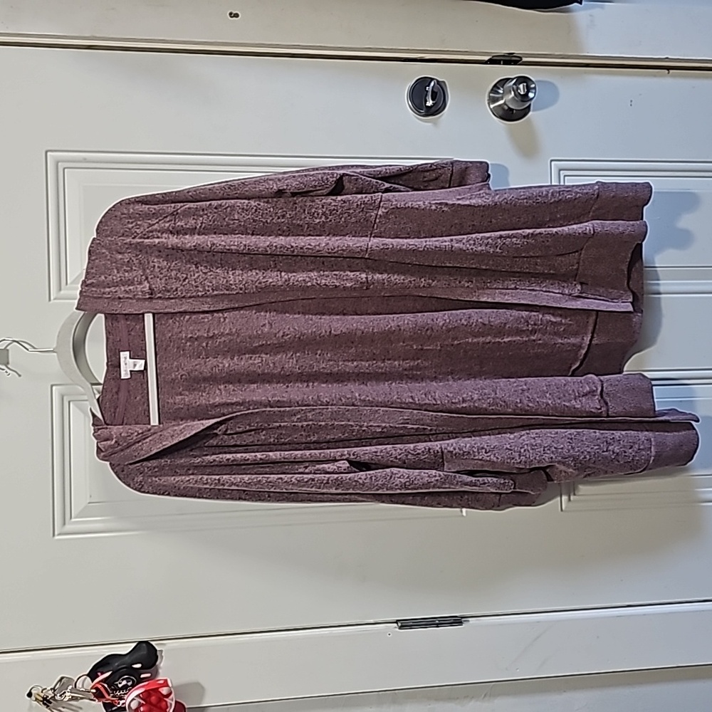 Like New pink cardigan with a hood and pockets